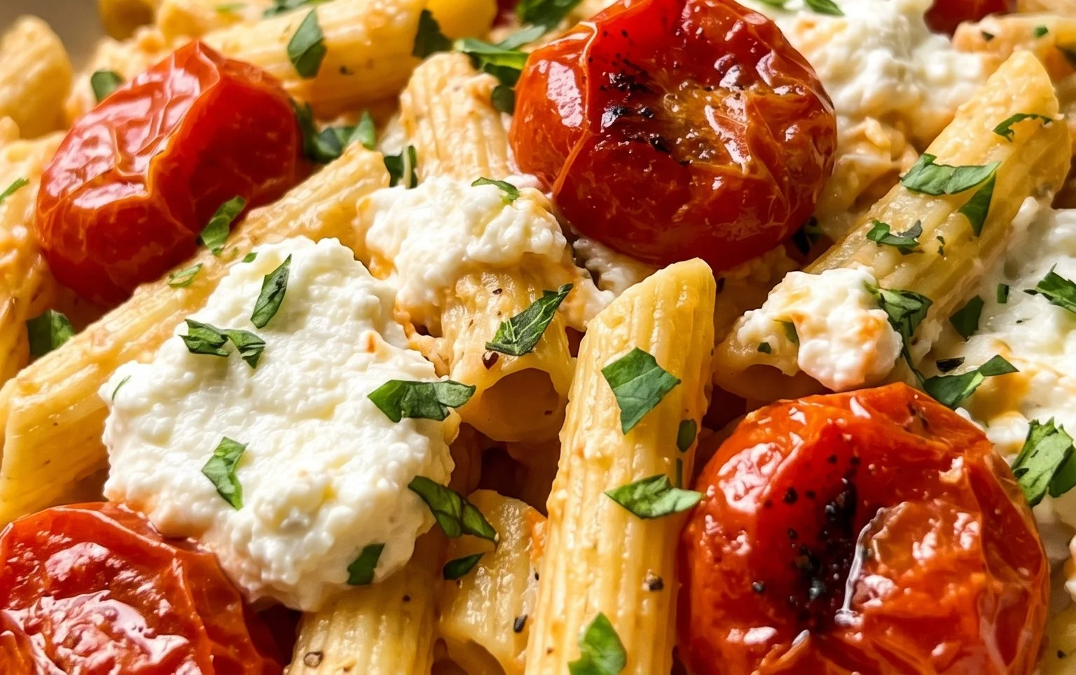 Roasted Tomato and Garlic Ricotta Pasta