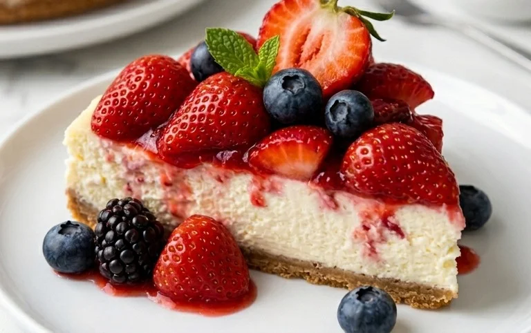 Red, White, and Blue Cheesecake Strawberries