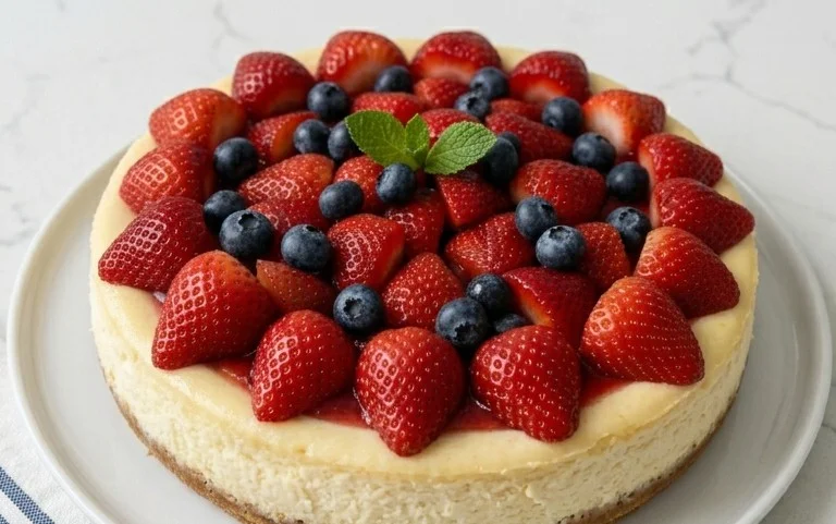 Red, White, and Blue Cheesecake Strawberries