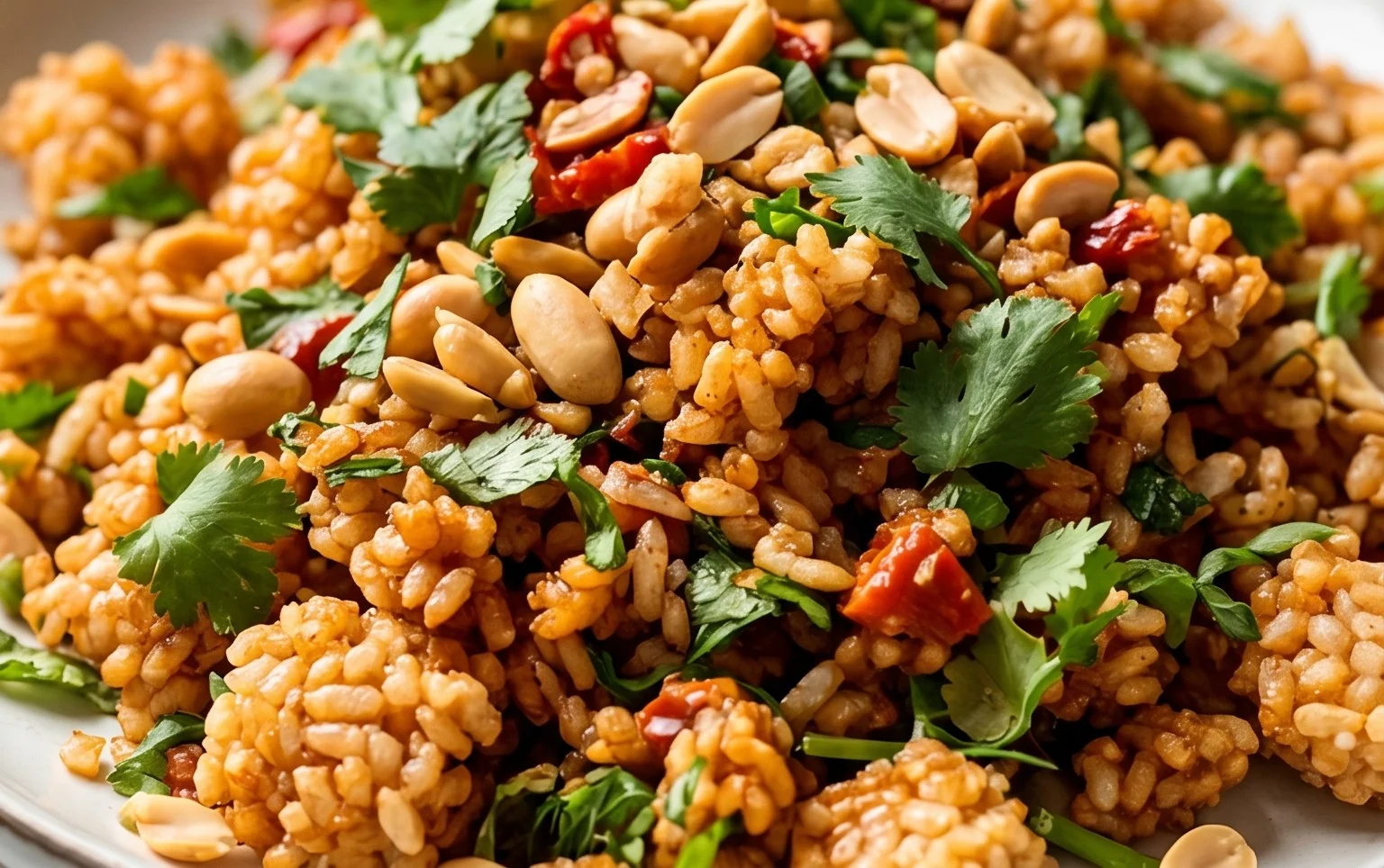 Crispy Rice Salad with Peanut-Chili Dressing