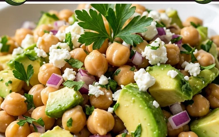 Chickpea Feta Avocado Salad