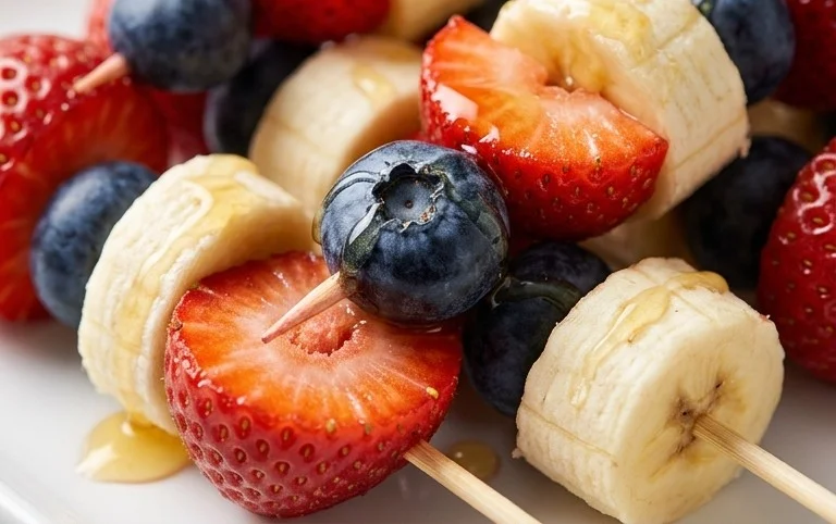 Red, White and Blue Fruit Kabobs