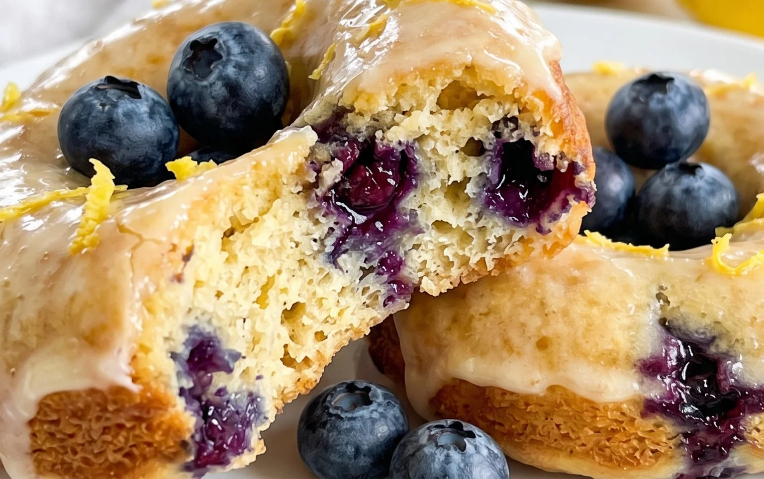 Baked Lemon Blueberry Doughnuts