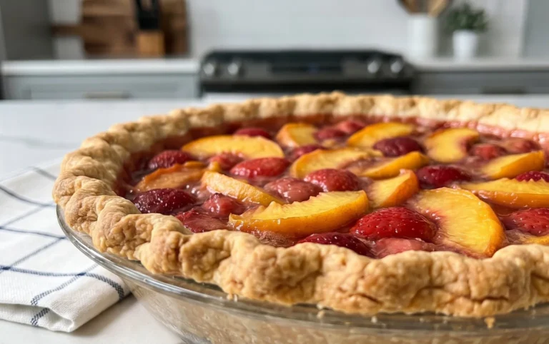 Brown Butter Strawberry Peach Pie