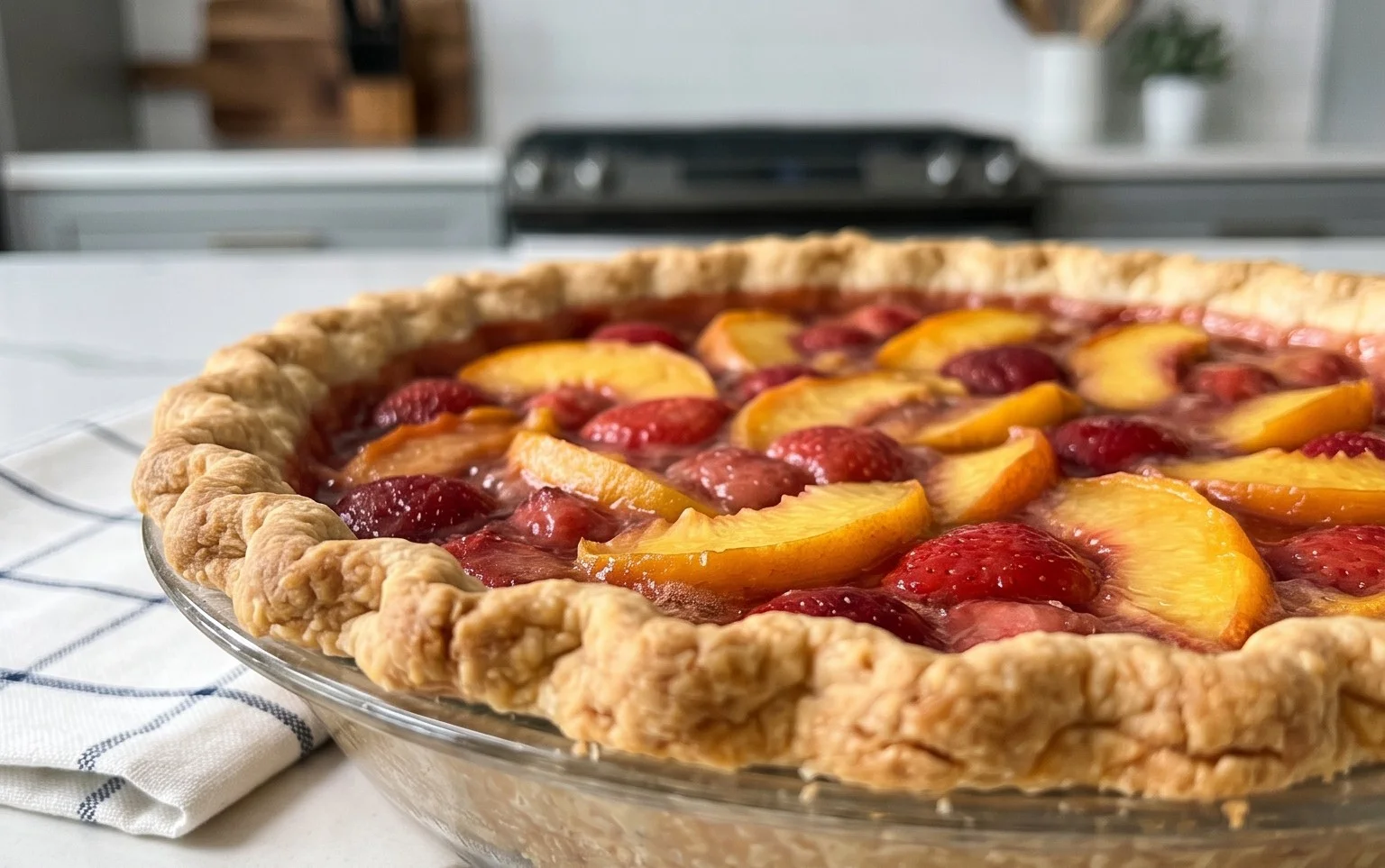 Brown Butter Strawberry Peach Pie