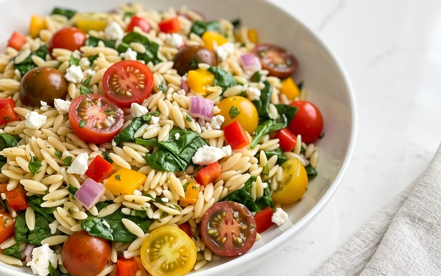 Rainbow Orzo Salad