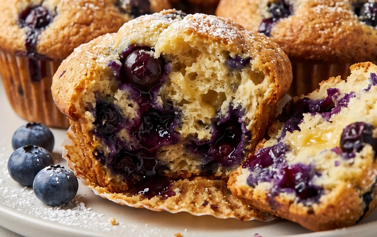 Bakery Style Blueberry Muffins