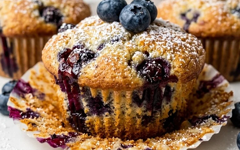 Sour Cream Blueberry Muffins