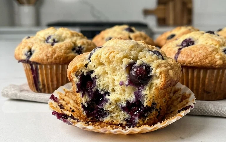 Sour Cream Blueberry Muffins