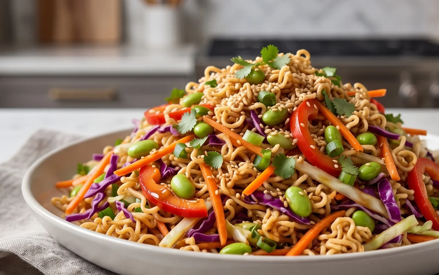 Crunchy Asian Ramen Noodle Salad Recipe