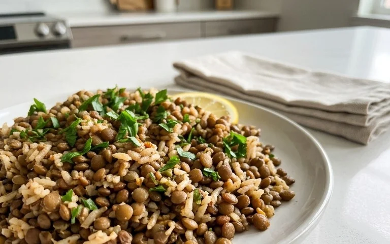 Easy Mediterranean Lentils and Rice