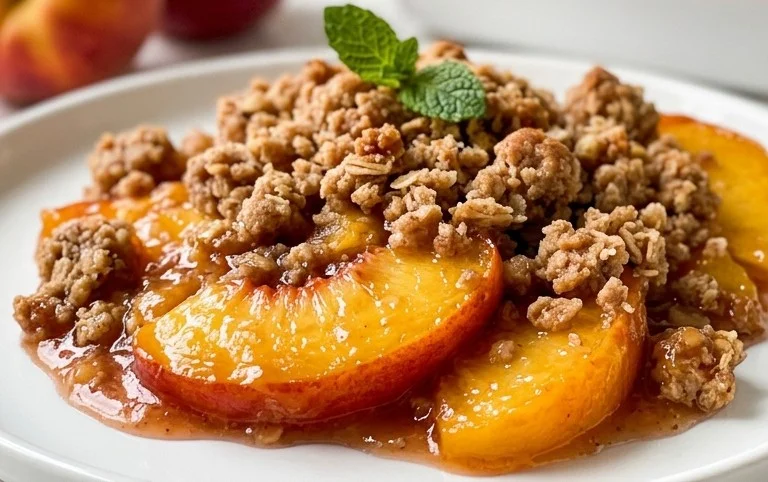 Peach Crisp (gluten-free and vegan)