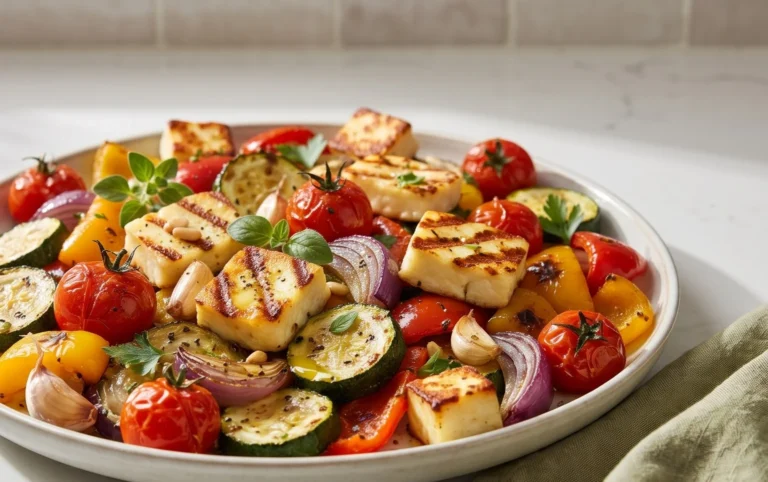 Roasted Mediterranean Vegetables and Halloumi