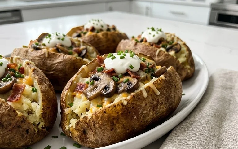 The Ultimate Stuffed Baked Potatoes with Mushrooms