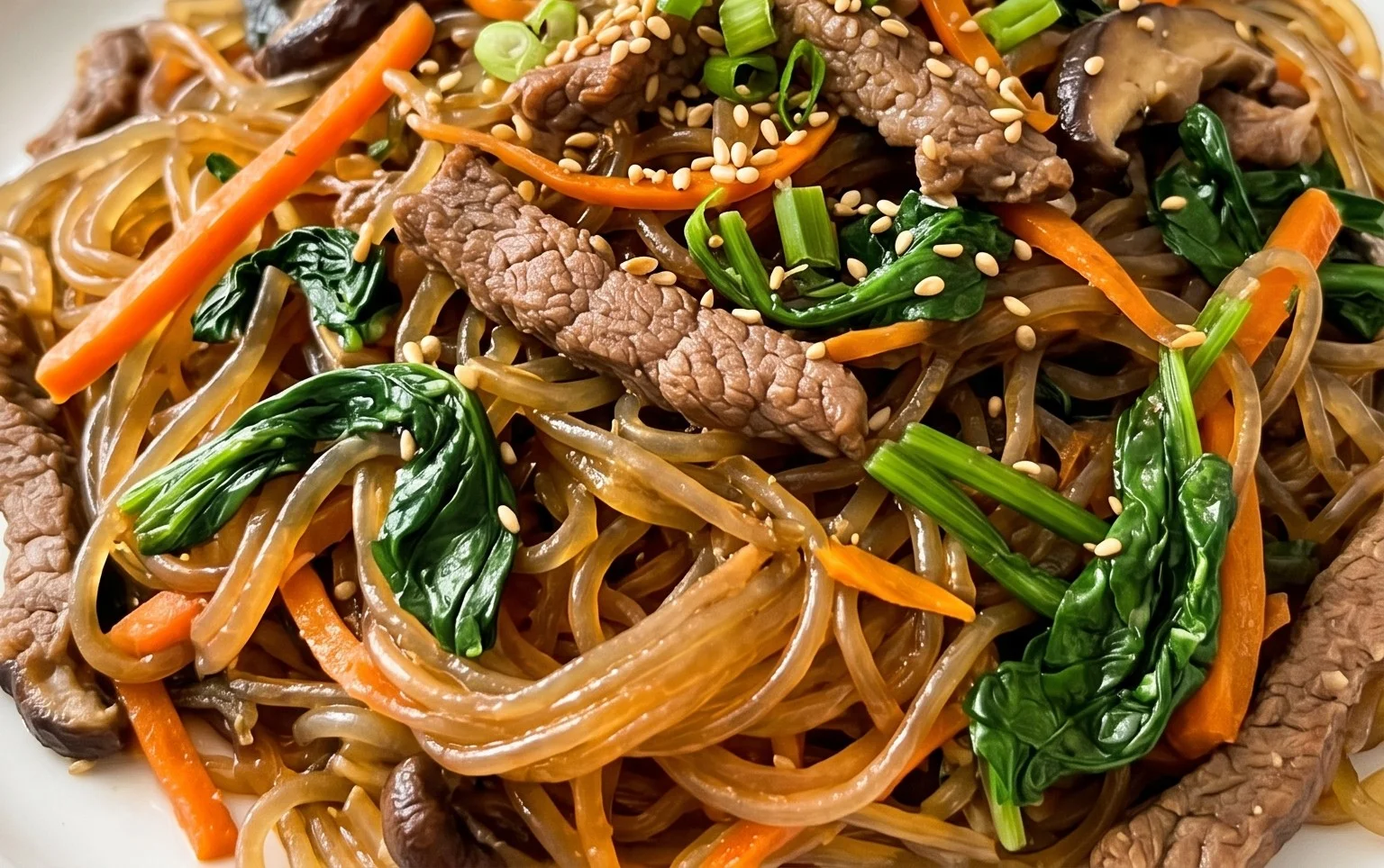 Japchae (Korean Glass Noodle Stir Fry)