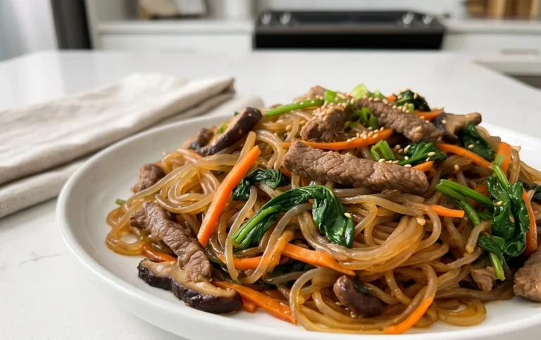 Japchae (Korean Glass Noodle Stir Fry)