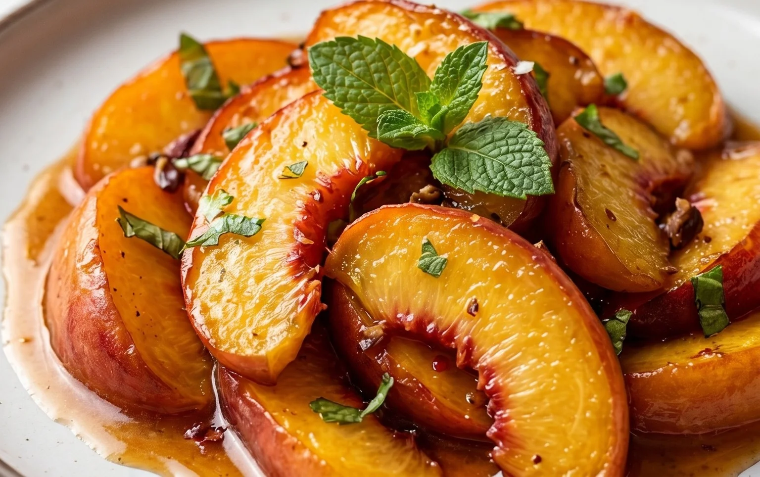 Pan fried peaches