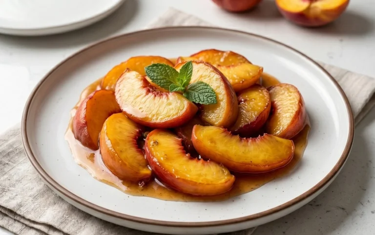 Pan fried peaches