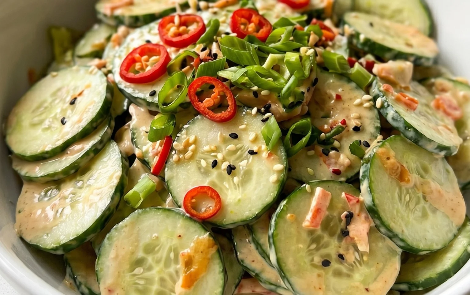 Creamy Asian Cucumber Salad Bowl