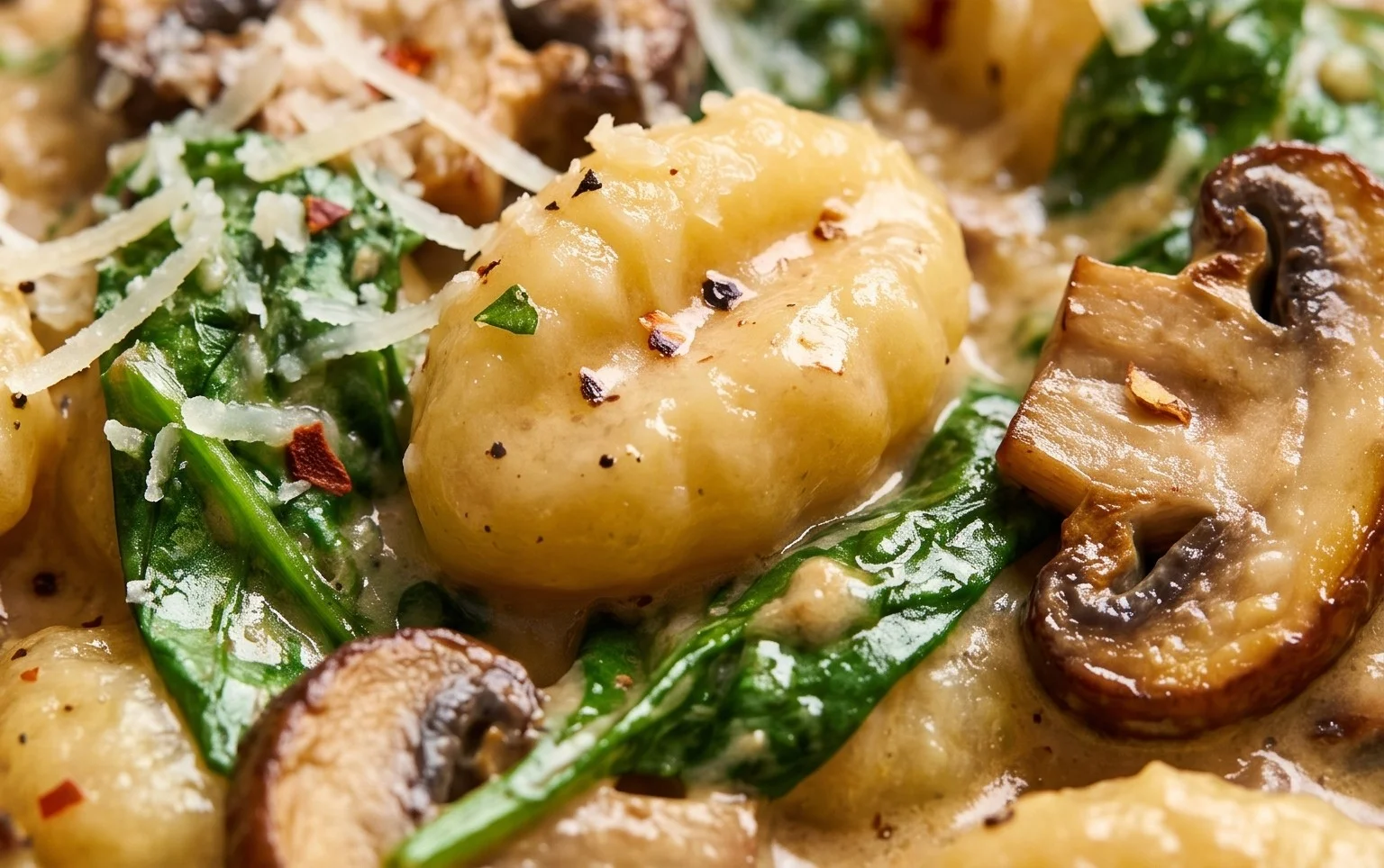 Creamy Spinach and Mushroom Gnocchi (One-Pan, 20 Minutes)