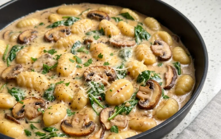 Creamy Spinach and Mushroom Gnocchi (One-Pan, 20 Minutes)