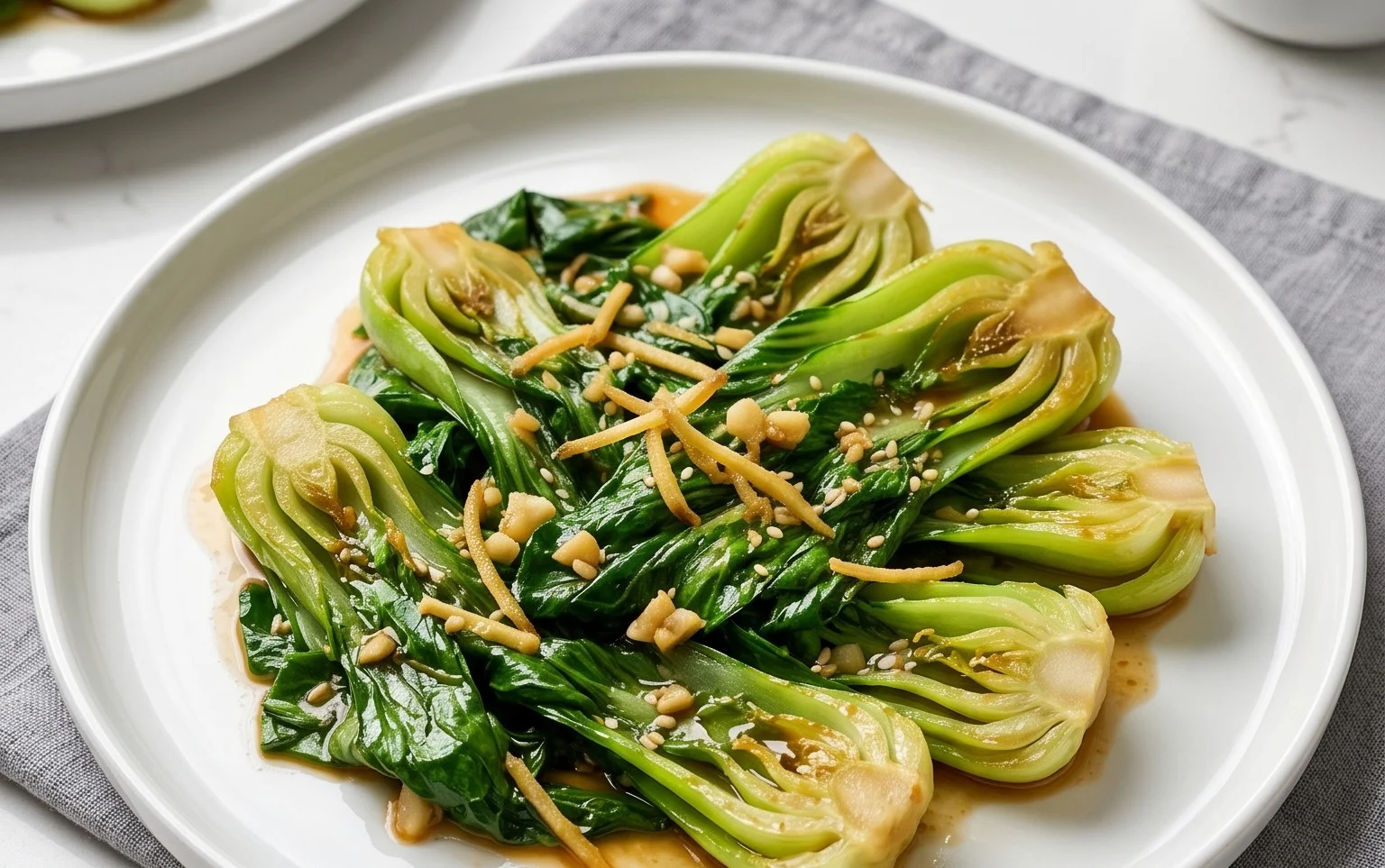 Quick Bok Choy with Garlic and Gin Extractger