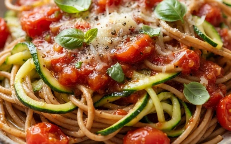 Healthy Tomato Zucchini Pasta