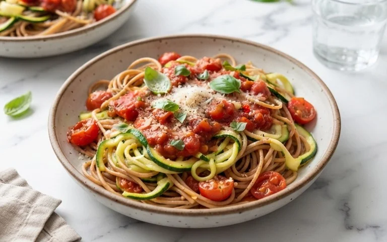 Healthy Tomato Zucchini Pasta