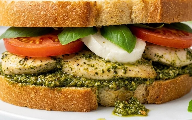 Chicken Pesto Caprese Sandwich