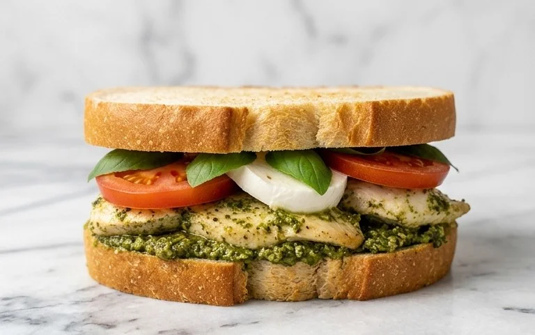 Chicken Pesto Caprese Sandwich