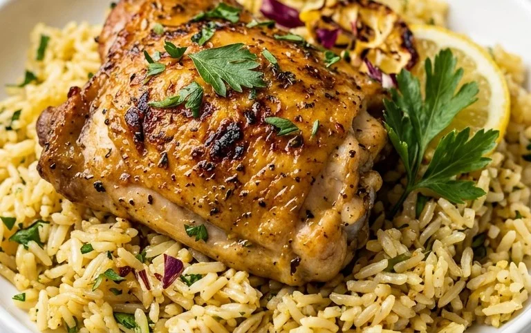 Greek Chicken and Lemon Rice (30 Minutes, One-Pot)