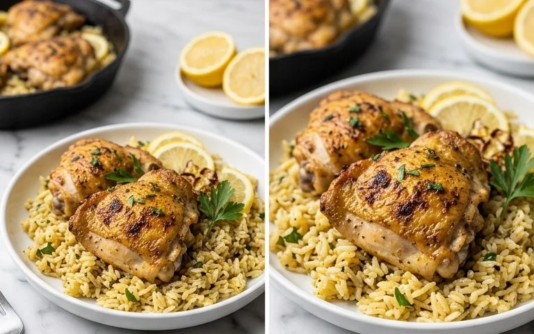 Greek Chicken and Lemon Rice (30 Minutes, One-Pot)
