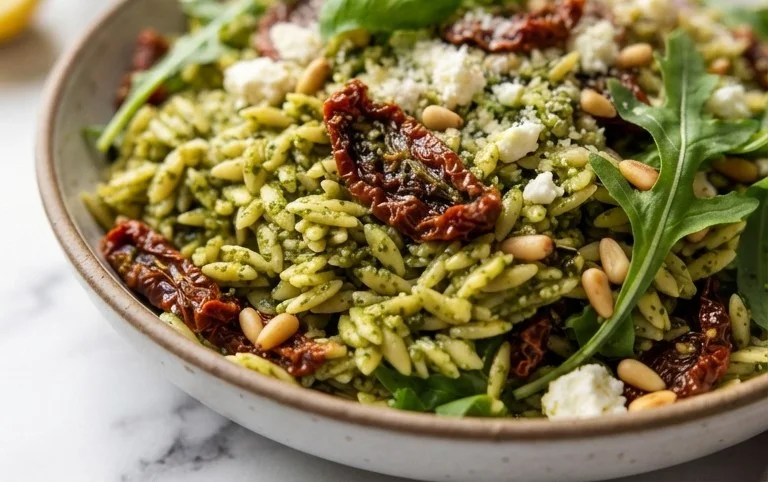 Sun Dried Tomato Orzo Pesto Salad