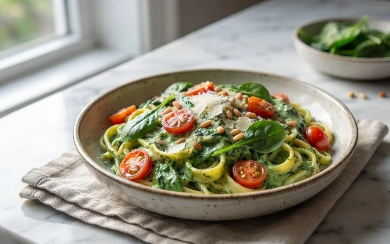 Pasta with Spinach Sauce