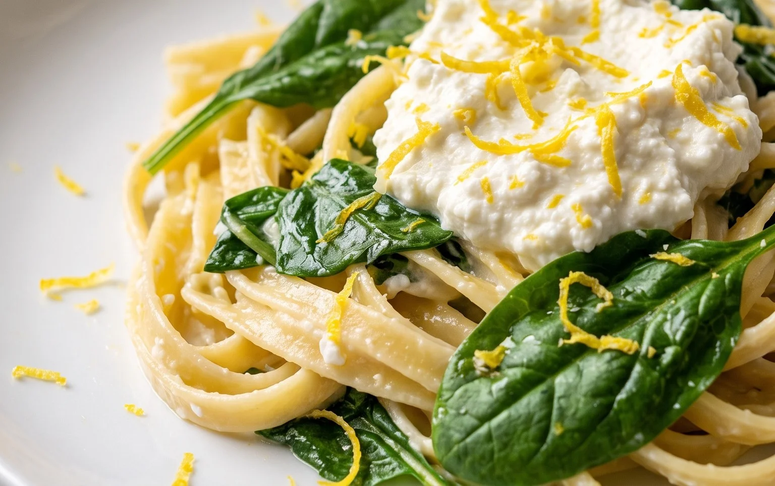 Lemon ricotta pasta & spinach