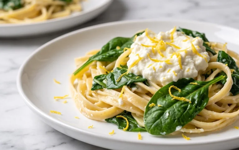 Lemon ricotta pasta & spinach