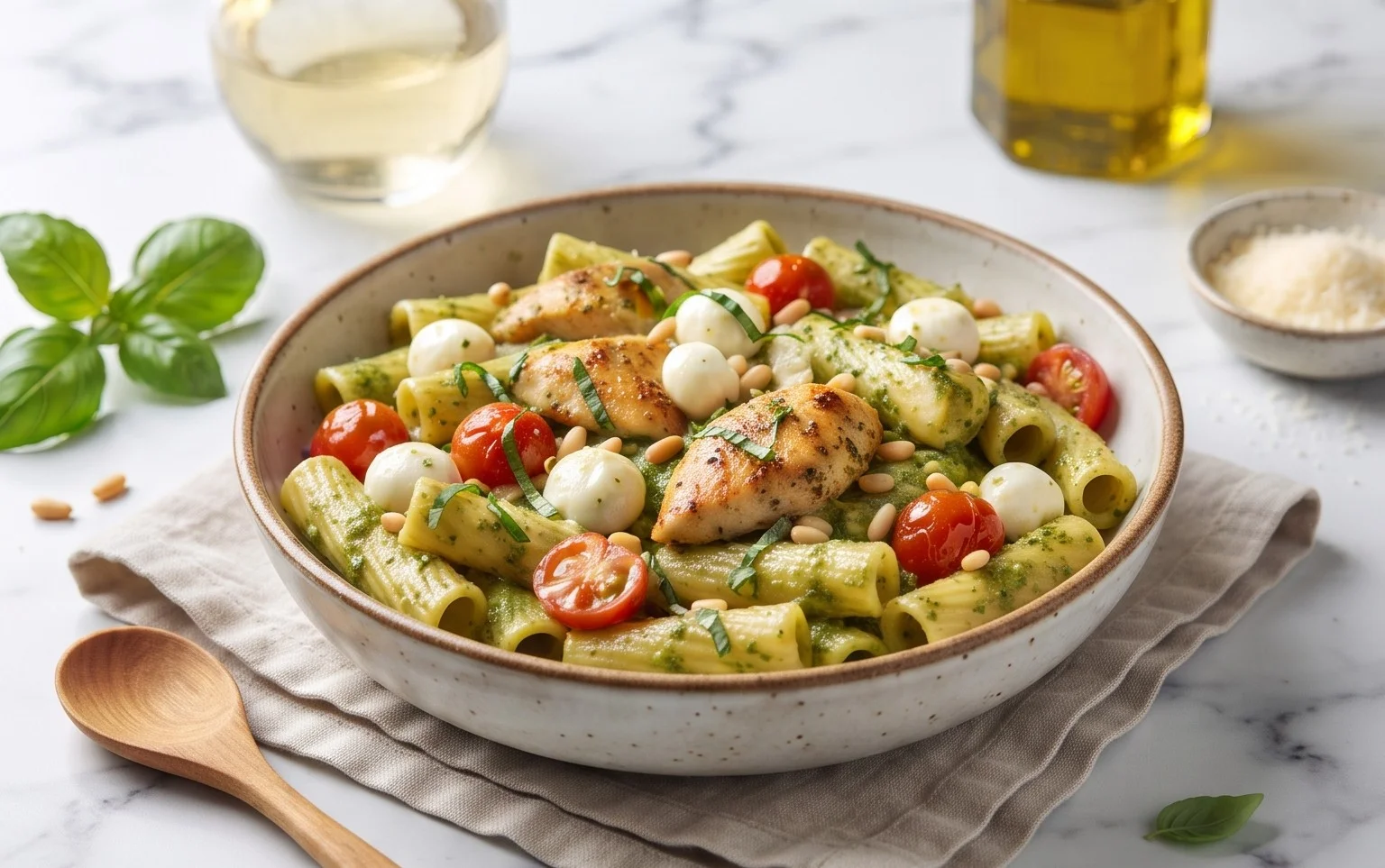 Creamy Chicken Pesto Pasta