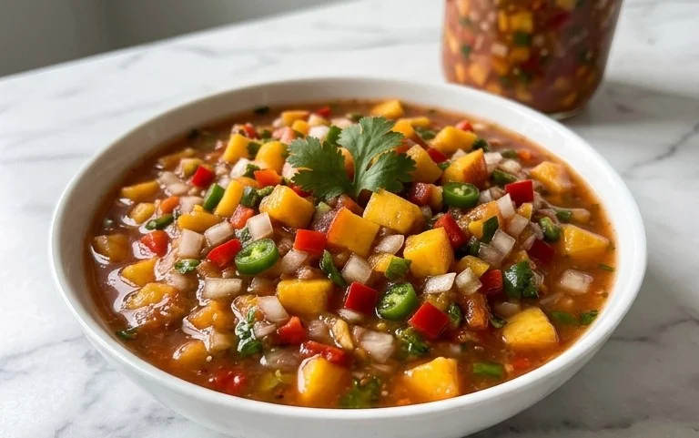 Sweet & Spicy Peach Salsa Canning Recipe