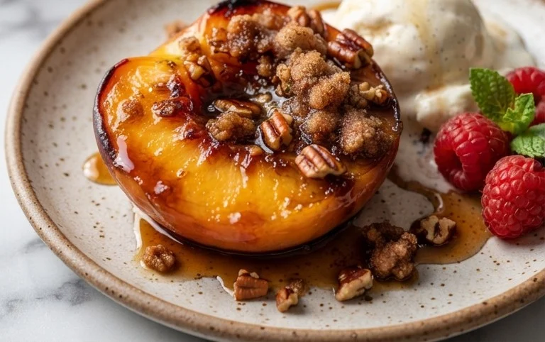 Cinnamon Sugar Baked Peaches