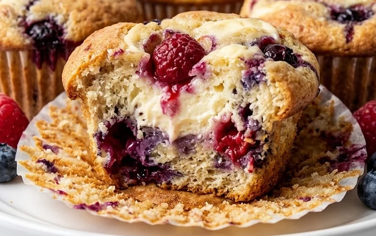 Berry Cream Cheese Muffins