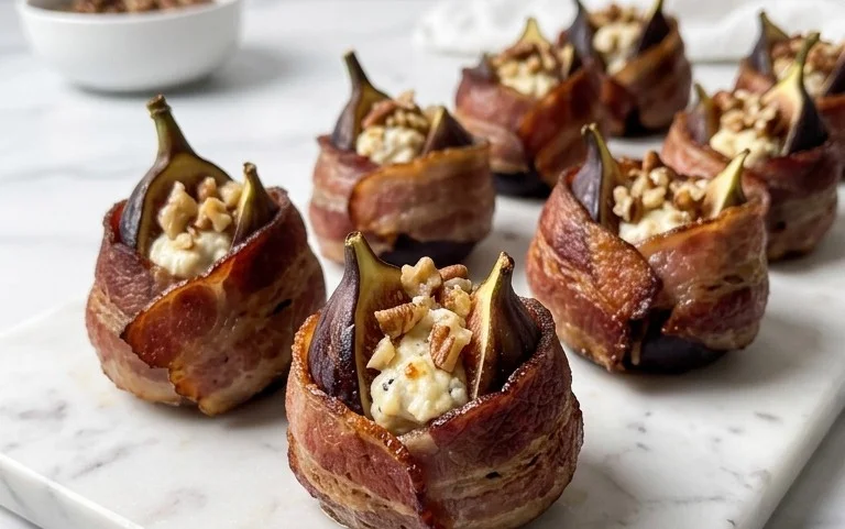 Beef Bacon Wrapped Stuffed Figs