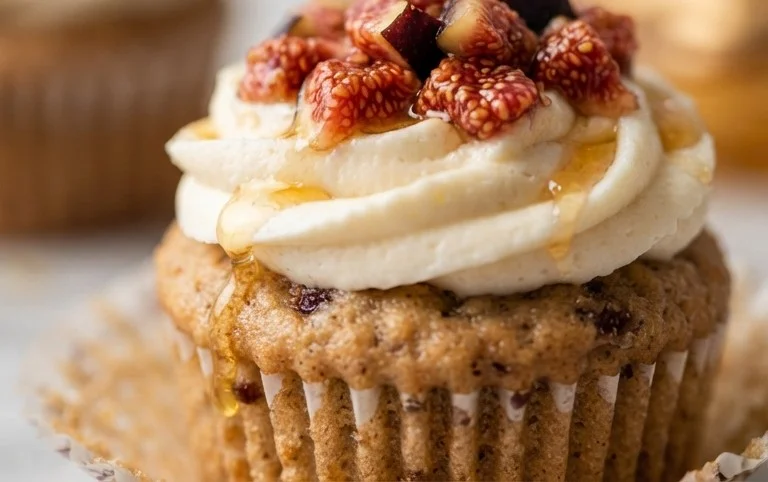 Fig Cupcakes with Honey Cream Cheese Frosting