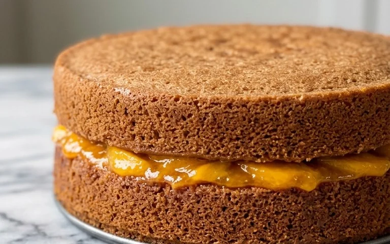 Brown Sugar Layer Cake with Peach Filling