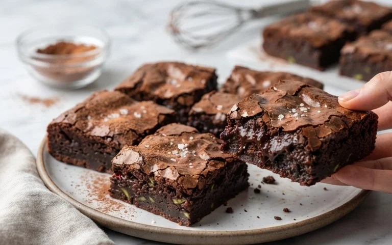 Fudgy Dark Chocolate Zucchini Brownies Recipe