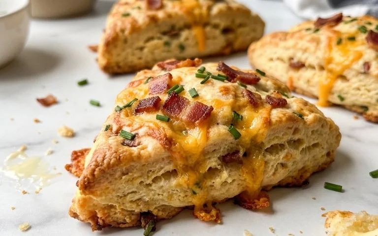 Beef Bacon Cheddar and Chive Scones