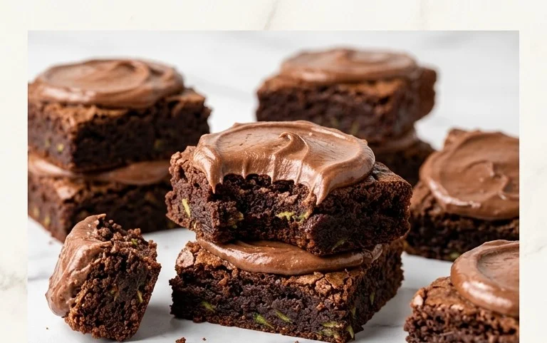 Zucchini Brownies with 1 minute Frosting!